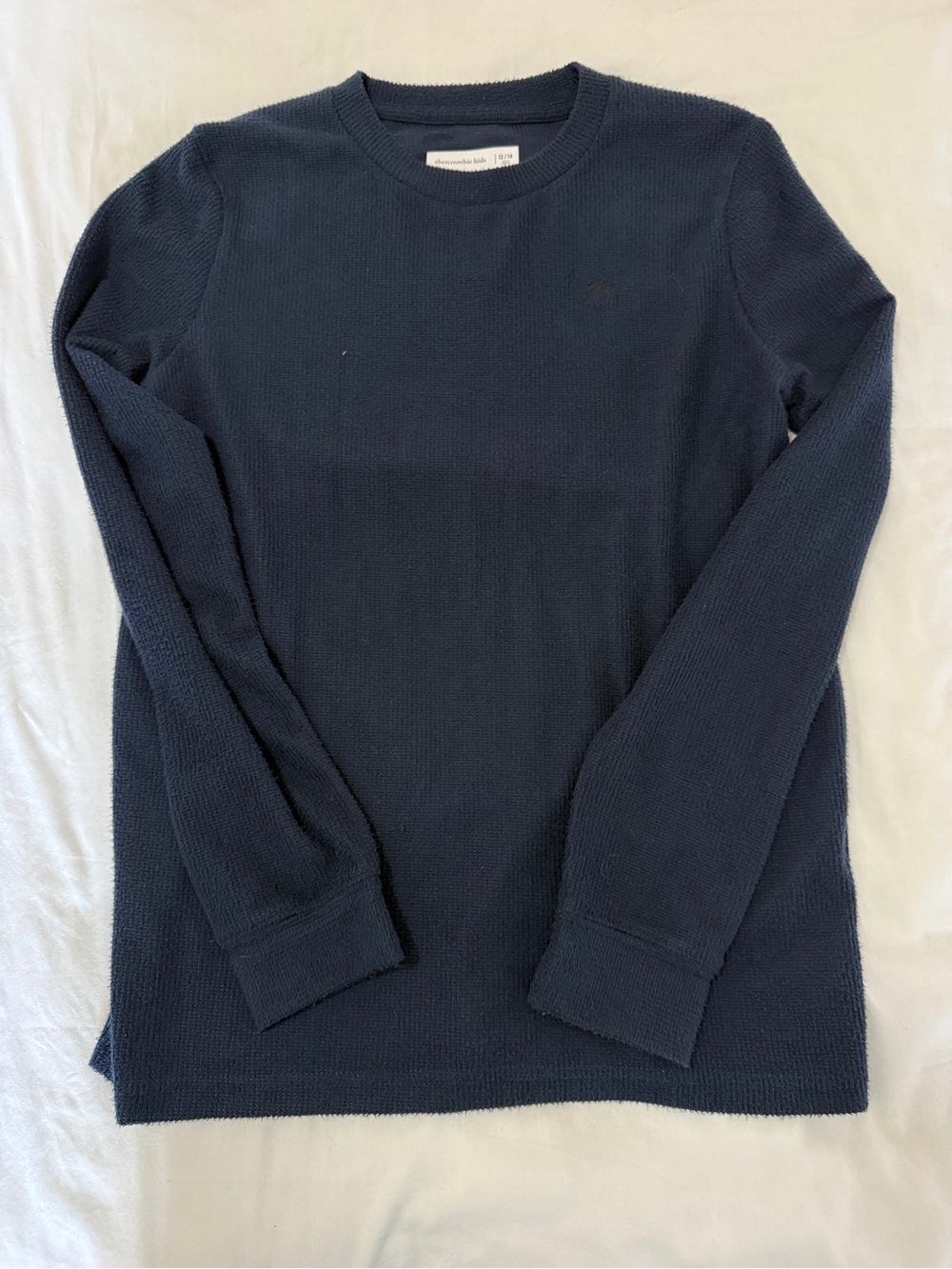 abercrombie kids Navy Blue Waffle Thermal Long Sleeve Tee